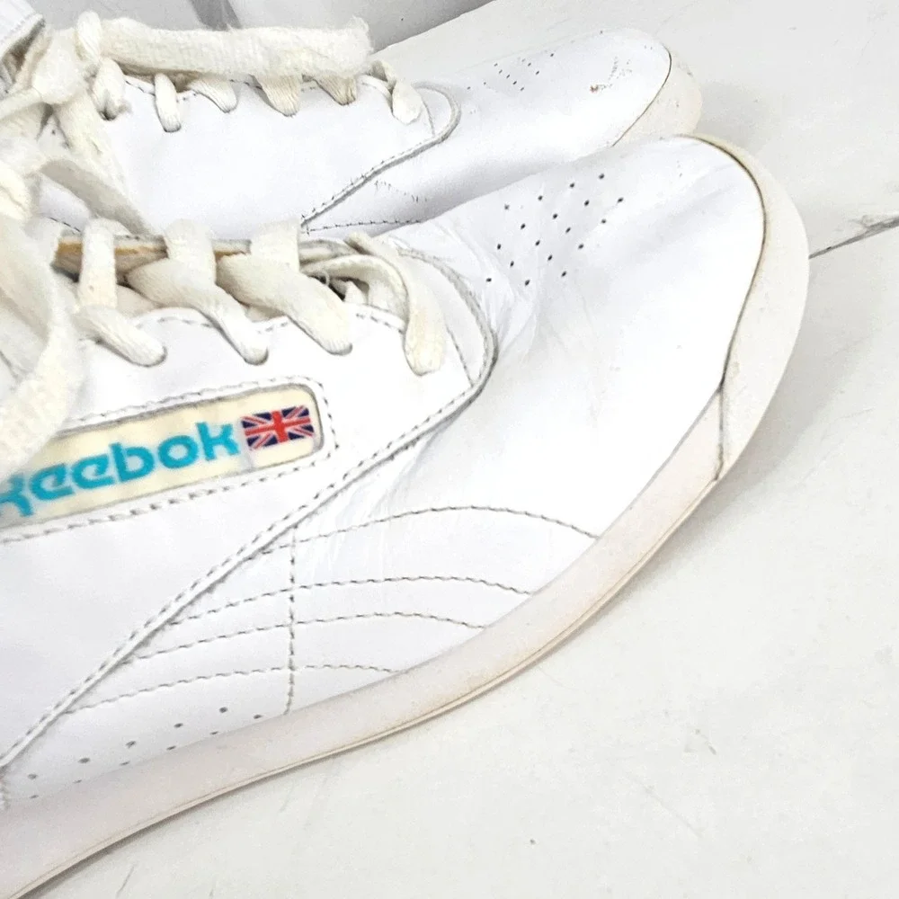 Reebok Freestyle Hi top White Leather High Top Sneakers 2240 Womens 8.5 classics - Picture 7 of 12